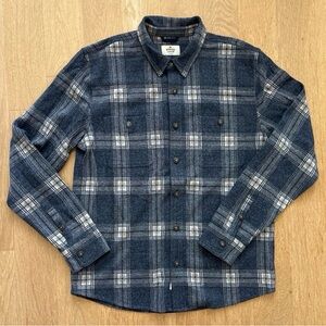 MARINE LAYER MENS PACIFICA STRETCH TWILL PLAID OVERSHIRT MEDIUM